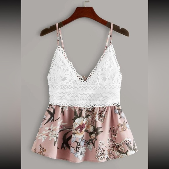 Lace Tie/Open-Back Cami - Picture 1 of 4